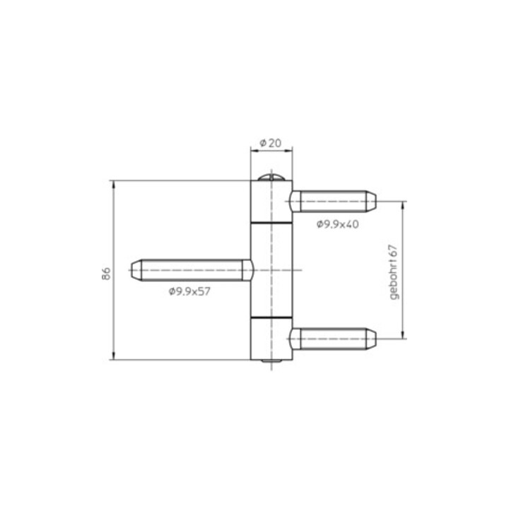 Einbohrband BAKA C 1-20 WF 3-teilig vernickelt 100kg DIN L/R Holztüren