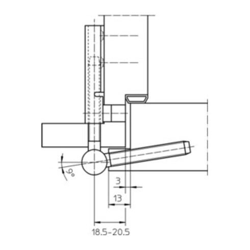 Einbohrband steig. V 5450 steig. vern. 40kg DIN L Holztüren