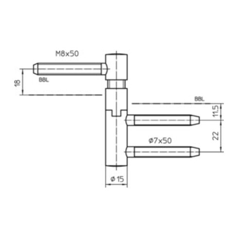 Einbohrband steig. V 5450 steig. vern. 40kg DIN L Holztüren