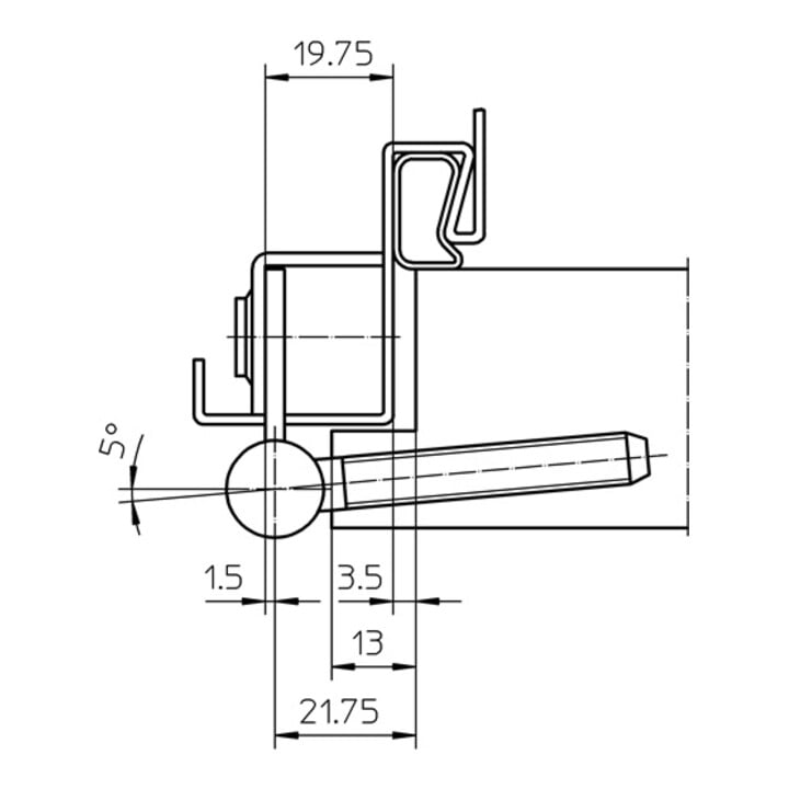 Einbohrband steig. V 8550 steig. vern. 40kg DIN L Holztüren