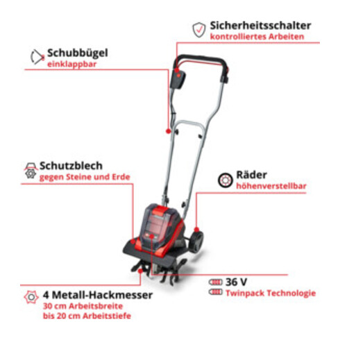 Einhell Akku-Bodenhacke GE-CR 30 Li-Solo