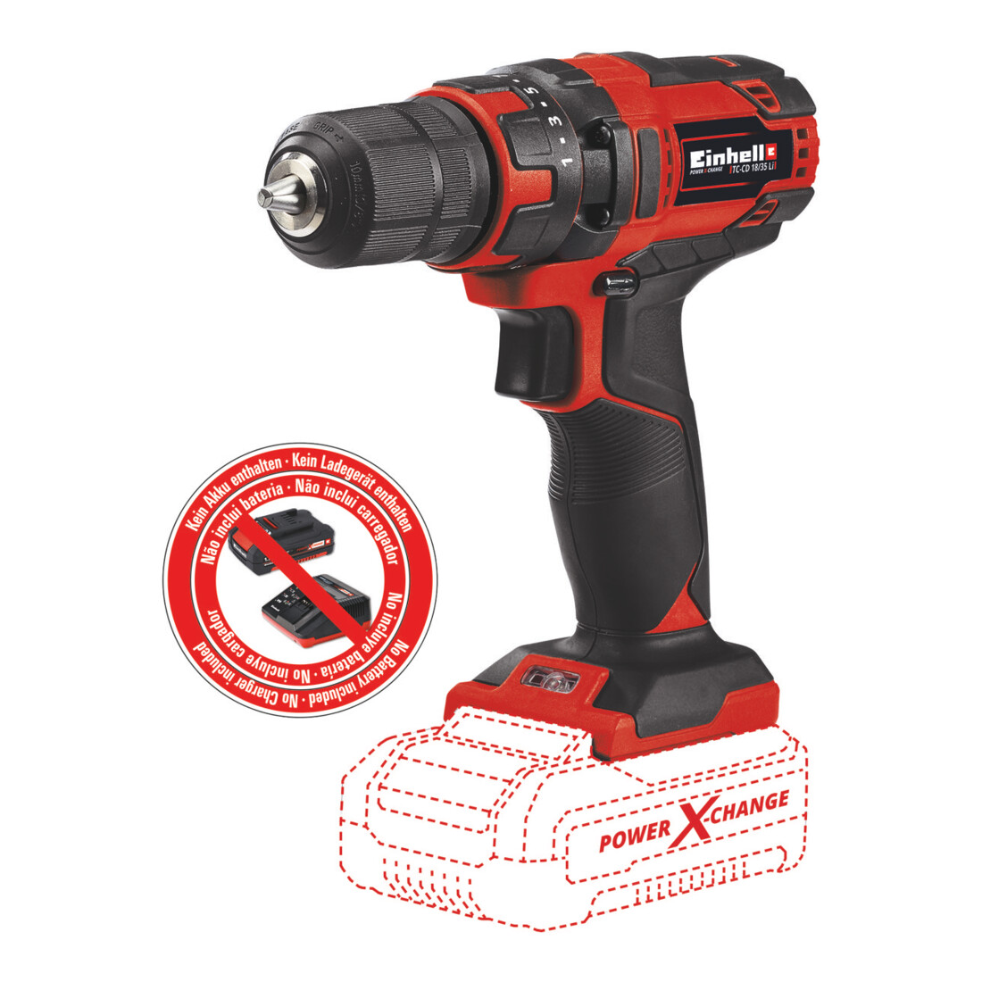 Einhell Akku-Bohrschrauber TC-CD 18/35 Li - Solo