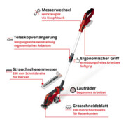 Einhell Akku-Gras- und Strauchschere GE-CG 18/100 Li T-Solo-4
