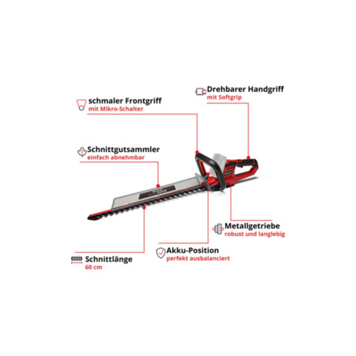 Einhell Akku-Heckenschere GE-CH 18/60 Li-Solo