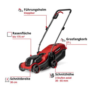 Einhell Akku-Rasenmäher GE-CM 18/30-1 Li BL-Solo 30cm Schnittbreite