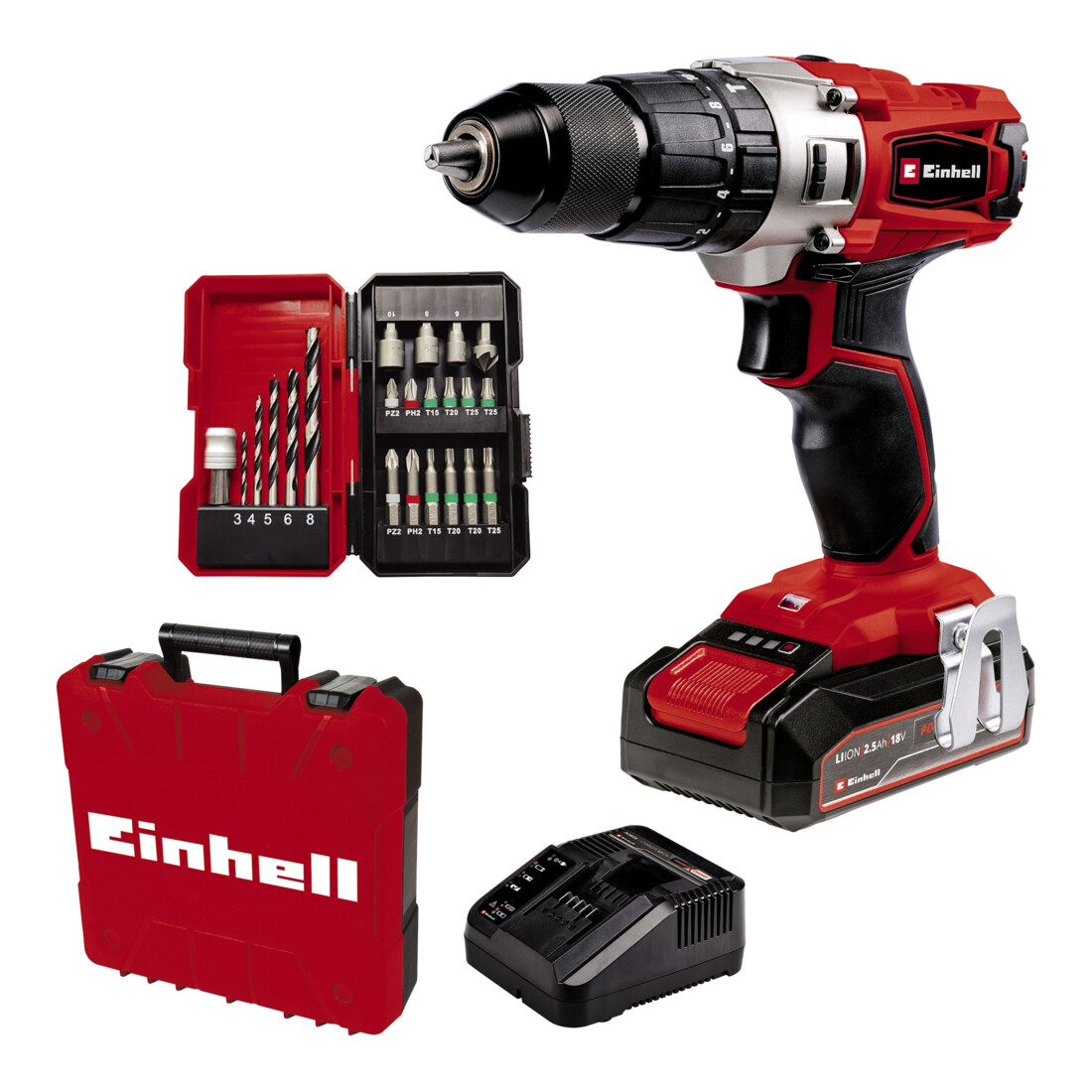 Einhell TE-CD 18/2 Li-i +22 Akku-Schlagbohrschrauber - 18 V 1x 25 Ah Ladegerät Koffer 48 Nm 4514220
