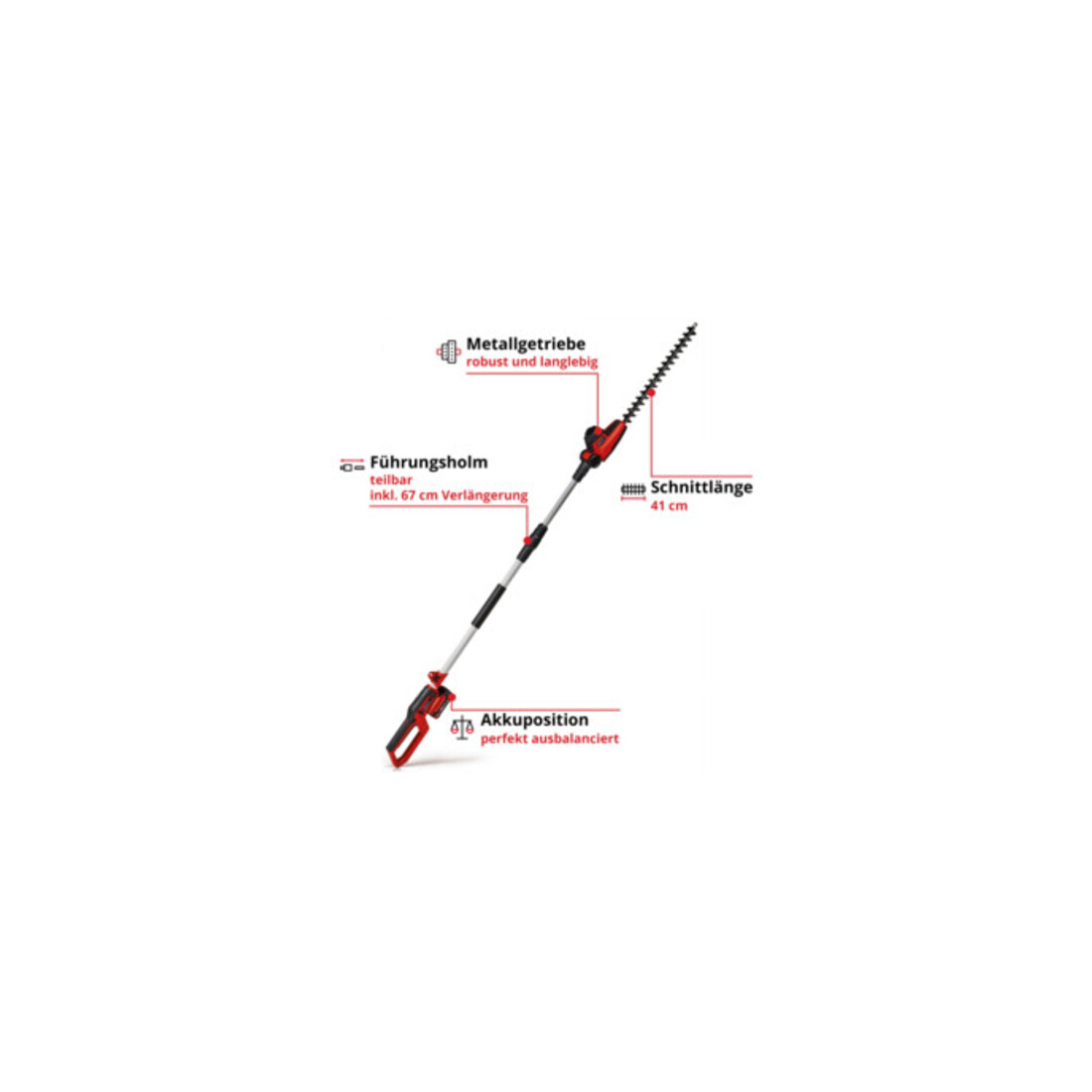Einhell Akku-Stab-Heckenschere GC-HH 18/45 Li T-Solo