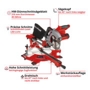 Einhell Akku-Zug-Kapp-Gehrungssäge TE-SM 36/210 Li - Solo-2
