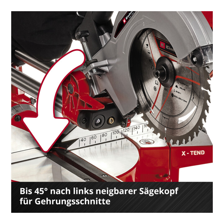 Einhell Akku-Zug-Kapp-Gehrungssäge TE-SM 36/210 Li - Solo