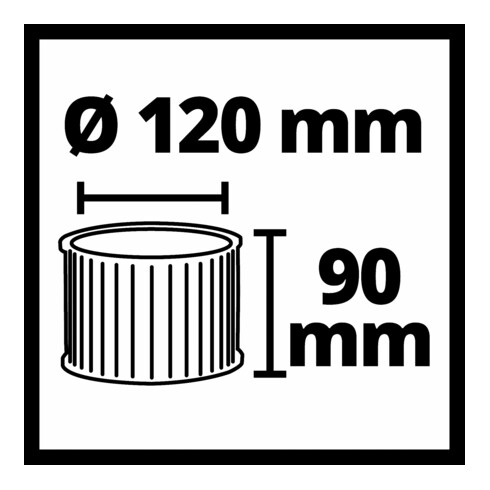 Einhell Aschesauger-Zubehör Faltenfilter AV 120mm