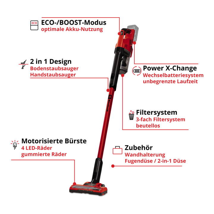 Einhell Aspirateur à manche sans fil TE-SV 18 Li-Solo