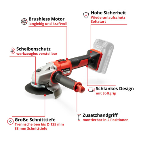 Einhell Meuleuse d'angle sans fil AXXIO