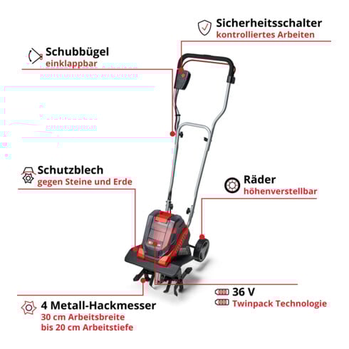 Einhell Motobineuse sans fil GE-CR 30 Li-Solo