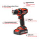 Einhell Perceuse-visseuse sans fil TC-CD 18/35 Li (1x1,5 Ah)-4