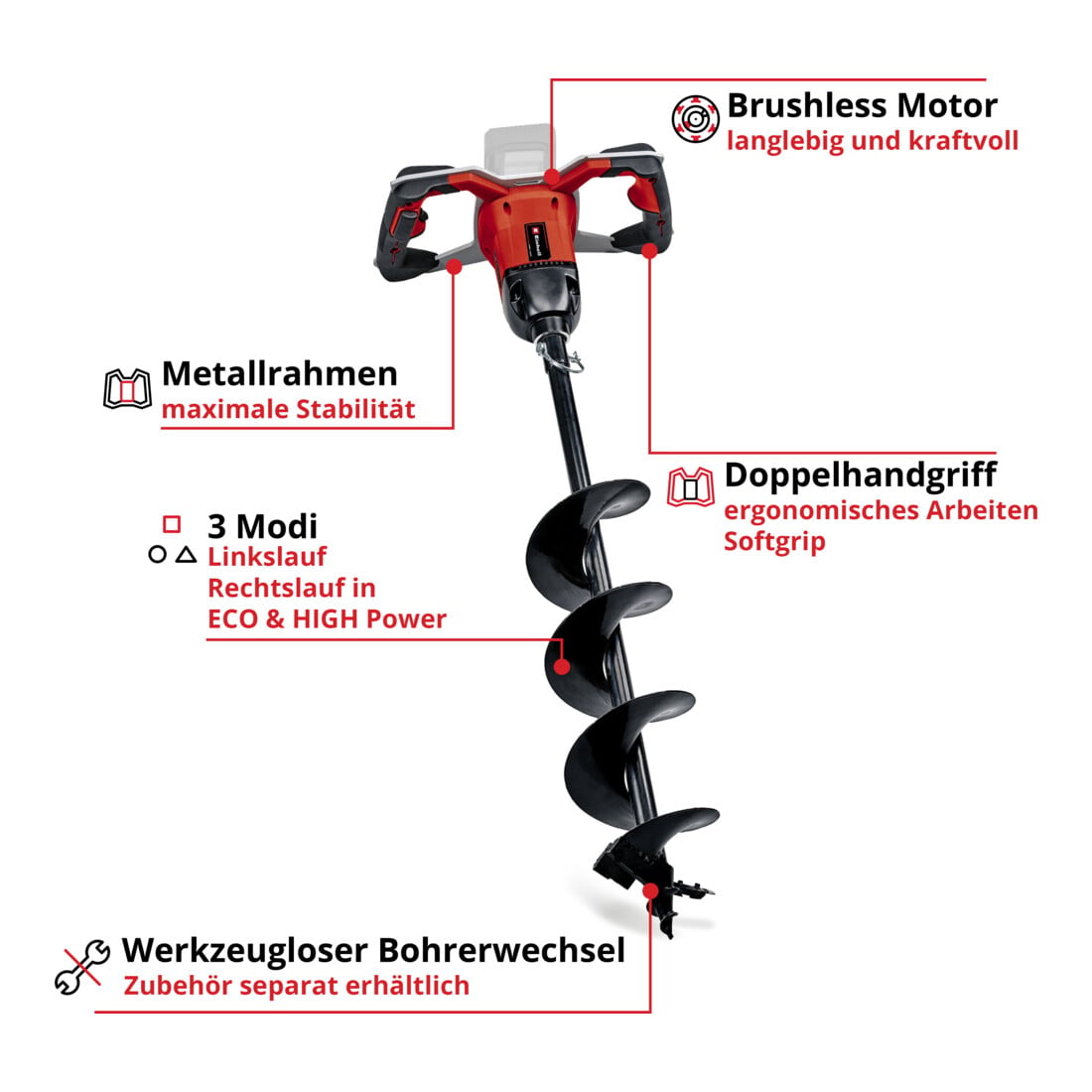 Einhell Professional Akku-Erdbohrer GP-EA 18/150 Li BL-Solo