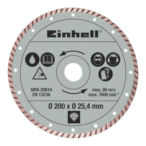 Einhell Radial-Fliesenschneidm-Zubehör Dia.-Trennsch. 200x25,4mm tur.