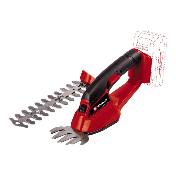 Einhell Rasentrimmer inkl. 2,0 Ah Starter-Kit + Gras-und Stauchschere + 2,5 Ah Starter-Kit + Akku-Lautsprecher