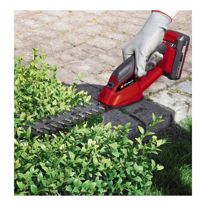 Einhell Rasentrimmer inkl. 2,0 Ah Starter-Kit + Gras-und Stauchschere + 2,5 Ah Starter-Kit + Akku-Lautsprecher