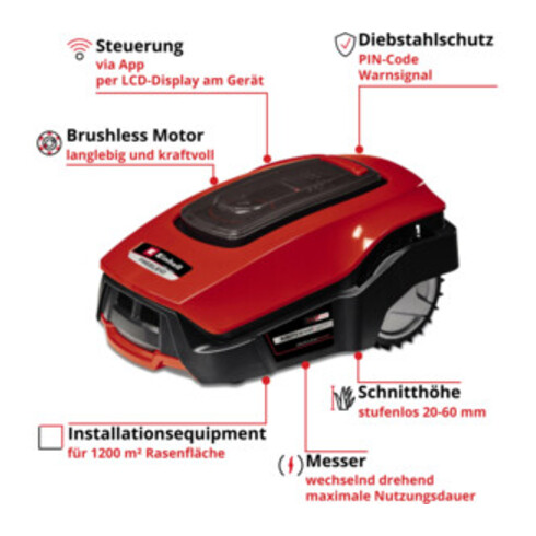 Einhell Robot de tonte FREELEXO 1200 LCD BT