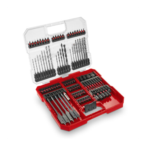 Einhell schlagfestes Bit- und Bohrer-Set XL-CASE 95-tlg., Bits, Bohrer, Bithalter, Steckschlüssel, Bohrstopper inkl. Aufbewahrungsbox