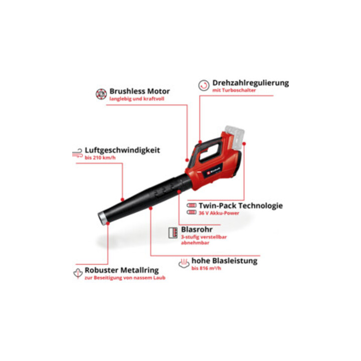 Einhell Souffleur de feuilles sans fil GE-LB 36/210 Li E-Solo