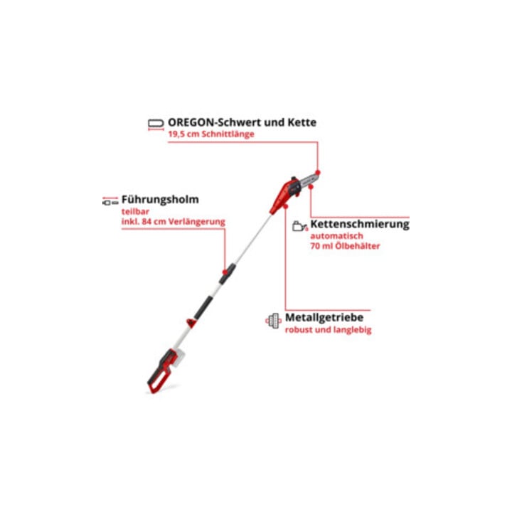 Einhell Taille-haie sur perche sans fil GC-LC 18/20 Li T-Solo