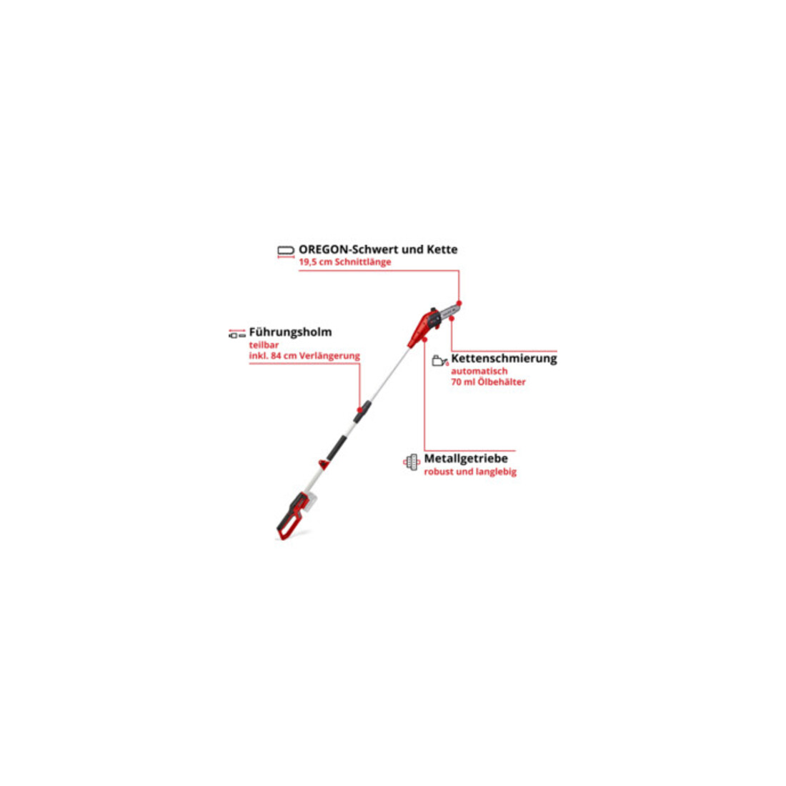 Einhell Taille-haie sur perche sans fil GC-LC 18/20 Li T-Solo