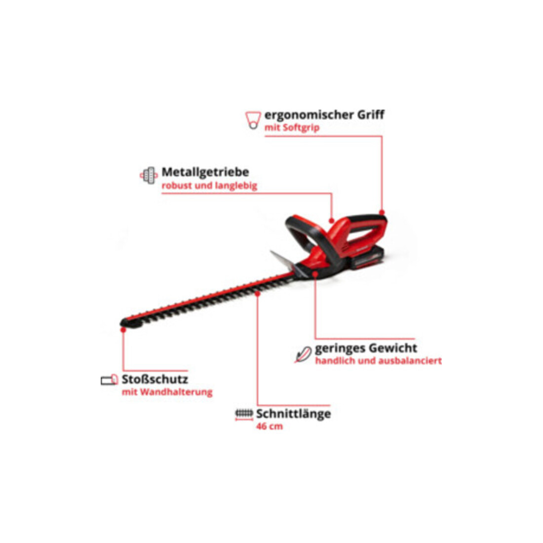 Einhell Taille-haies sans fil GE-CH 1846 Li Kit (1x2,0Ah)