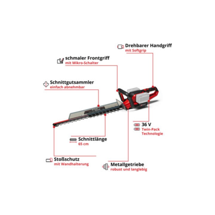 Einhell Taille-haies sans fil GE-CH 36/65 Li-Solo