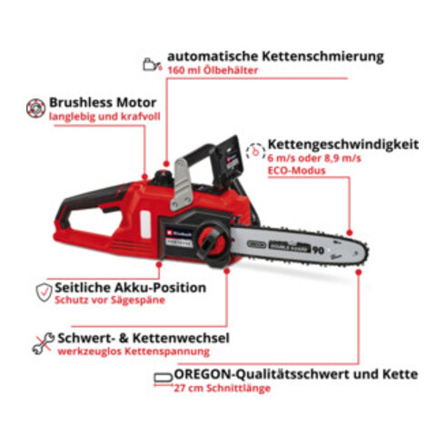 Einhell Tronçonneuse à chaîne sans fil FORTEXXA 18/30