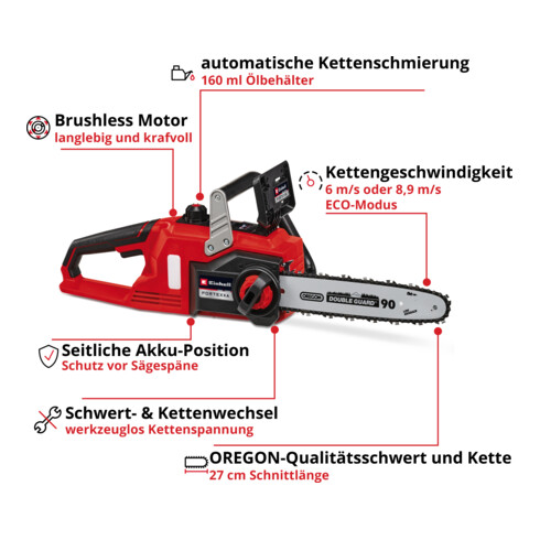 Einhell Tronçonneuse à chaîne sans fil FORTEXXA 18/30