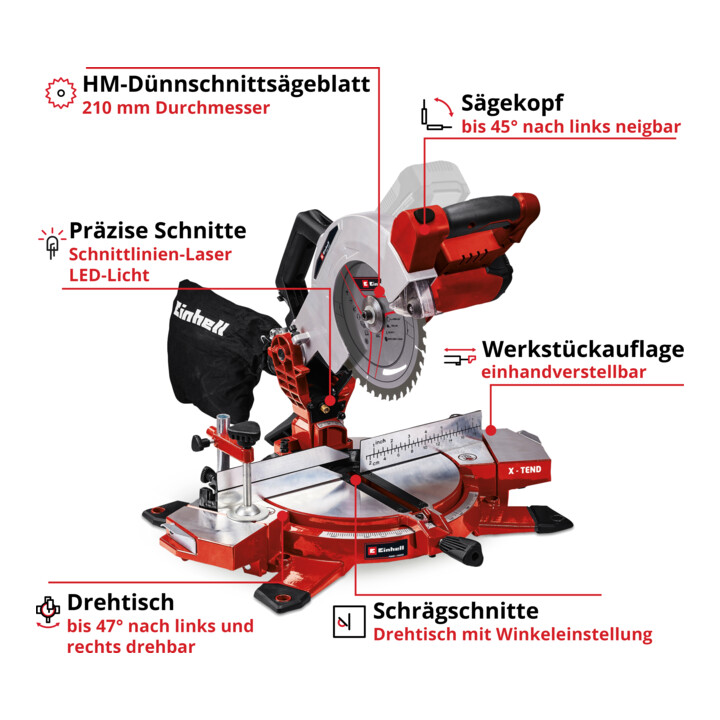 Einhell tronçonneuse sans fil TE-MS 18/210 Li-Solo