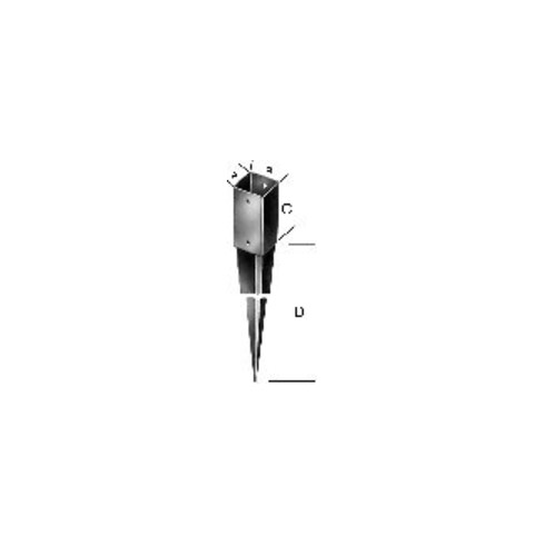 Einschlagbodenhülse tzn 91x750 Stärke 2,0mm