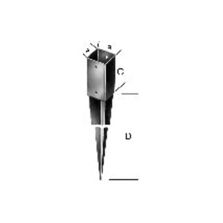 Einschlagbodenhülse tzn 71x900 épaisseur 2,0 mm