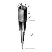 Einschlagbodenhülse tzn 71x900 épaisseur 2,0 mm