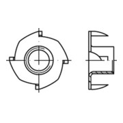 Einschlagmuttern, galvanisch verzinkt, Stahl, galvanisch verzinkt