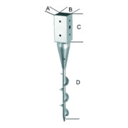 Einschraubbodenhülse tzn 91x650 mm