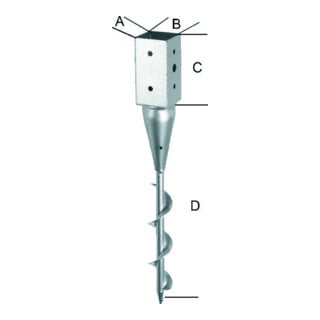 Einschraubbodenhülse tzn 91x650 mm