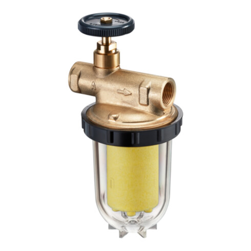 Oventrop Einstrang-Heizölfilter Oilpur E A mit Absperrung, Edelstahl 100-150 my
