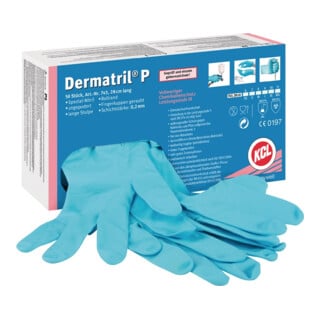 Einw.-Handsch.Dermatril P 743 Gr.7 blau Nitril 50 St./Box