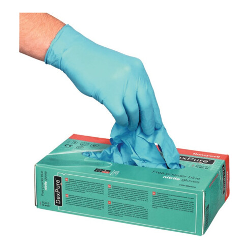Einw.-Handsch.Dexpure 800-81 Gr.S blau Nitril EN 374-2 PSA III 100 St./Box