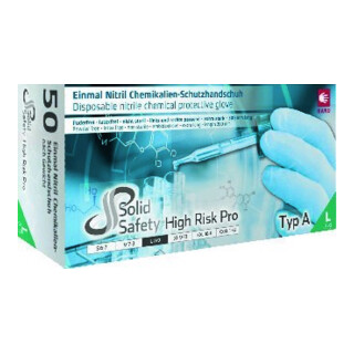 Einw.-Handsch.HighRisk Pro blau Nitril EN 374,EN 388 PSA III AMPRI