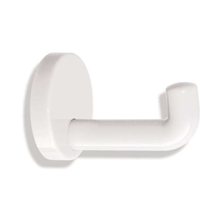 Einzelhaken 477.90B030 einfach A.100mm PA 99 reinweiß ma D.70mm HEWI