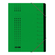 ELBA Ordnungsmappe chic 400001994 DIN A4 12Fächer Karton grün