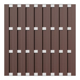 ELDENA WPC-Bretterzaun 180 x 180 cm braun hell eloxiert 4 Querriegel ALU
