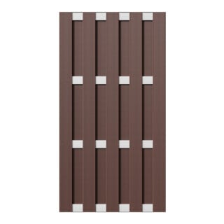 ELDENA WPC-Bretterzaun 90 x 180 cm braun hell eloxiert 4 Querriegel ALU