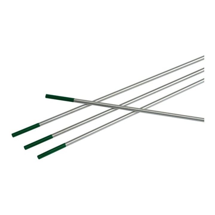 Electrode Harris en tungstène WP L.175 mm vert