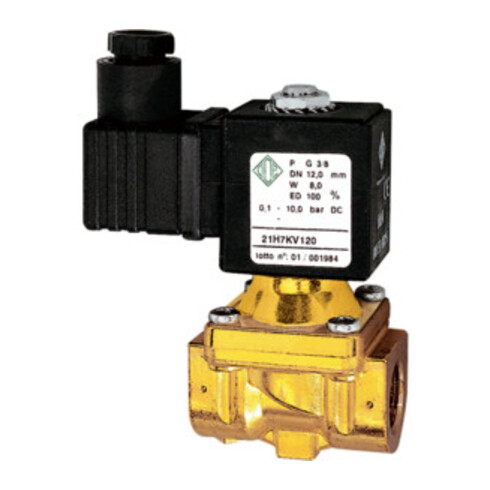 Electrovanne RIEGLER 2/2 voies MS NC servo-assistée 24 V DC G 1/2 G 1/2 G 1/2