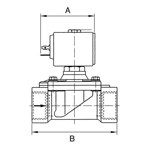 Electrovanne RIEGLER 2/2 voies MS NC servo-assistée 24 V DC G 1/2 G 1/2 G 1/2