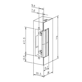 Elektro-Türöffner 17 E KL 6-12 V AC/DC Stand.staubgrau DIN L/R m.FaFix